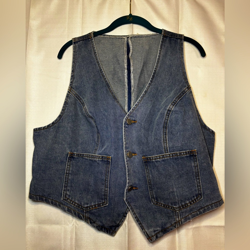 Denim Vest with Pockets